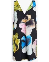 Stine Goya - Embroidered Floral-Print Cady Mini Dress - Lyst