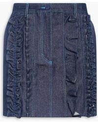 Cecilie Bahnsen - Odin Ruffled Denim Mini Skirt - Lyst