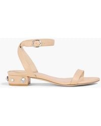 Stuart Weitzman - Dancer Allshine 25 Crystal-embellished Leather Sandals - Lyst
