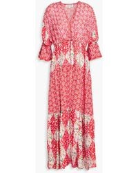 Diane von Furstenberg - Boris midikleid aus voile aus einer baumwoll-seidenmischung mit floralem print - Lyst