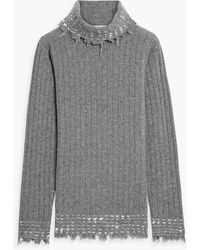 Marni - Distressed Ribbed Wool Turtleneck Sweater - Lyst