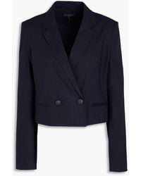 Rag & Bone - Josie Cropped Double-breasted Linen-blend Blazer - Lyst