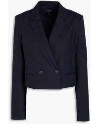 Rag & Bone - Josie Cropped Double-breasted Linen-blend Blazer - Lyst