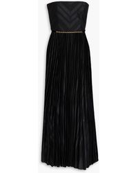 Zimmermann - Strapless Pleated Jacquard Midi Dress - Lyst