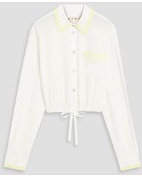 Marni - Cropped Silk Crepe De Chine Shirt - Lyst