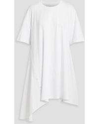 3.1 Phillip Lim - Asymmetric Poplin-paneled Cotton-jersey Dress - Lyst