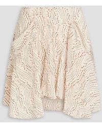 Isabel Marant - Urielle Pleated Printed Silk-Blend Crepe Mini Skirt - Lyst