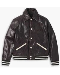 Wales Bonner - Prince Logo-Appliquéd Padded Leather Varsity Jacket - Lyst