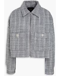 Maje - Cropped Sequin-embellished Tweed Jacket - Lyst