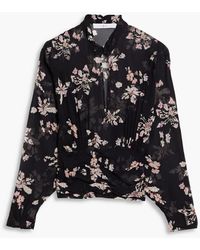 IRO - Ileynia geraffte bluse aus chiffon mit floralem print - Lyst