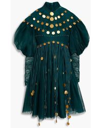 Zimmermann - Embellished Fringed Tulle Mini Dress - Lyst