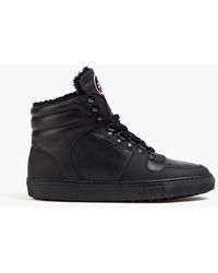 Fusalp - Shearling-lined Leather And Nubuck High-top Sneakers - Lyst