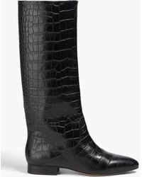 Claudie Pierlot - Lederstiefel mit krokodileffekt - Lyst