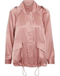 Cami NYC Quinn Silk And Linen-blend Twill Jacket - Pink