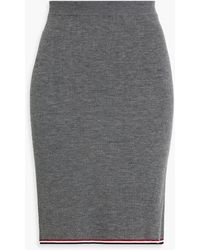 Thom Browne - Ribbed Wool-blend Pencil Skirt - Lyst