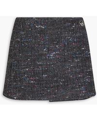 Ganni - Donegal Wool-blend Bouclé Mini Wrap Skirt - Lyst