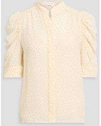 FRAME - The Gillian Polka-Dot Silk-Chiffon Top - Lyst