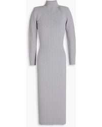 retroféte - Midikleid aus rippstrick mit rollkragen und -effekt - Lyst