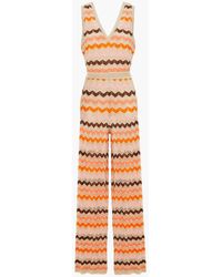 Womens Clothing Jumpsuits and rompers Playsuits M Missoni Synthetic Gathered Crochet-knit Playsuit in Orange 