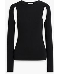 Helmut Lang - Cutout Cotton-blend Jersey Top - Lyst