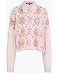 Maje - Jacquard-Knit Wool And Cashmere-Blend Polo Sweater - Lyst