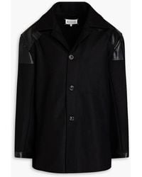 Maison Margiela - Faux Leather-paneled Wool-blend Felt Jacket - Lyst