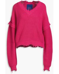 Simon Miller - Deox Distressed Ribbed Cotton Sweater - Lyst