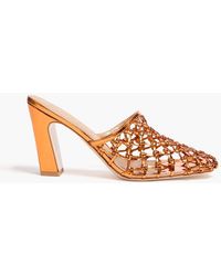 STUDIO AMELIA - Silas 90 Woven Mirrored Mules - Lyst