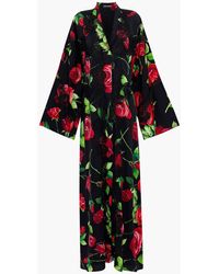 Dolce & Gabbana - Lace-trimmed Floral-print Silk-blend Maxi Dress - Lyst