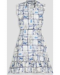 Agua Bendita - Sucre Porcelana Cutout Floral-print Cotton Mini Dress - Lyst