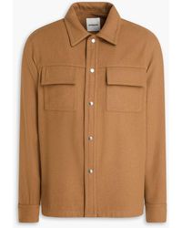 Sandro - Wool-blend Flannel Overshirt - Lyst