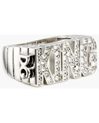 Dolce & Gabbana Lang gezogene Ringe mit DG-Logogravur in Weiß für Herren Herren Schmuck Ringe 