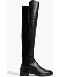Stuart Weitzman - Keelan Leather And Neoprene Over-the-knee Boots - Lyst