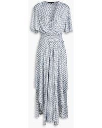 Maje - Asymmetric Printed Satin Maxi Dress - Lyst