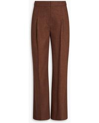 Loulou de Saison - Juno Pleated Wool-blend Flannel Wide-leg Pants - Lyst