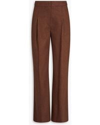 Loulou de Saison - Juno plissierte hose mit weitem bein aus flanell aus einer wollmischung - Lyst