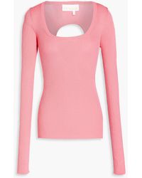 REMAIN Birger Christensen - Serena Ruched Ribbed-knit Sweater - Lyst