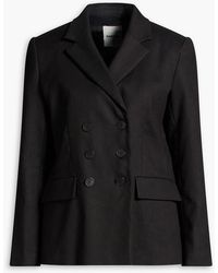 Sandro - Double-Breasted Cotton-Blend Twill Blazer - Lyst