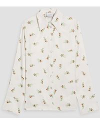 Sleeper - Floral-print Charmeuse Pajama Top - Lyst