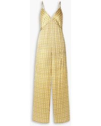 Rivet Utility - Foxy jumpsuit aus satin aus einer seidenmischung mit print - Lyst