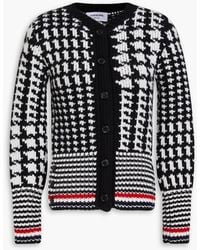 Thom Browne - Cardigan aus jacquard-strick aus kaschmir mit hahnentrittmuster - Lyst