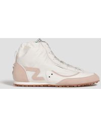 Zimmermann - Suede-trimmed Shell High-top Sneakers - Lyst