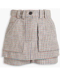 Maje - Layered Houndstooth Cotton-blend Tweed Shorts - Lyst