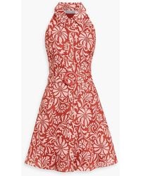 Veronica Beard - Beau Floral-Print Linen Mini Dress - Lyst