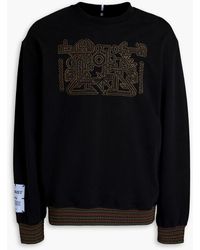 McQ - Embroidered French Cotton-terry Sweatshirt - Lyst