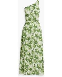 HVN - Elena One-shoulder Floral-print Crepe Maxi Dress - Lyst