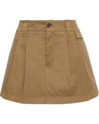 RED Valentino - Skirt-effect Pleated Cotton-blend Twill Shorts - Lyst