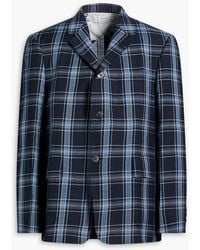 Thom Browne - Checked Wool And Linen-Blend Blazer - Lyst