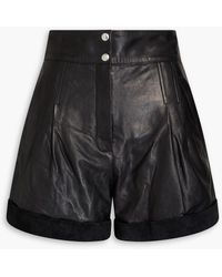 IRO - Suede-trimmed Leather Shorts - Lyst