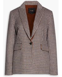 Maje - Houndstooth Brushed Wool-blend Felt Blazer - Lyst